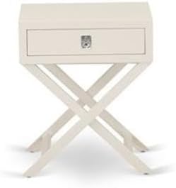 East West Furniture FN08Q-2HAE0 3-Piece Fannin Bedroom Furniture Set with 1 Modern Bed and 2 Mid Century Modern Nightstands - Reliable and Durable Construction - Mist Beige Linen Fabric