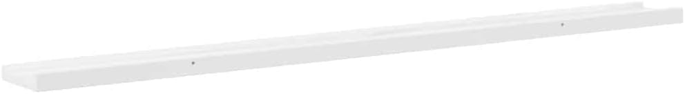 Floating Wall Shelves 4-Pack High Gloss White 45.3'x3.5'x1.2' MDF Display Ledge for Living Room Bedroom Dorm Décor Storage