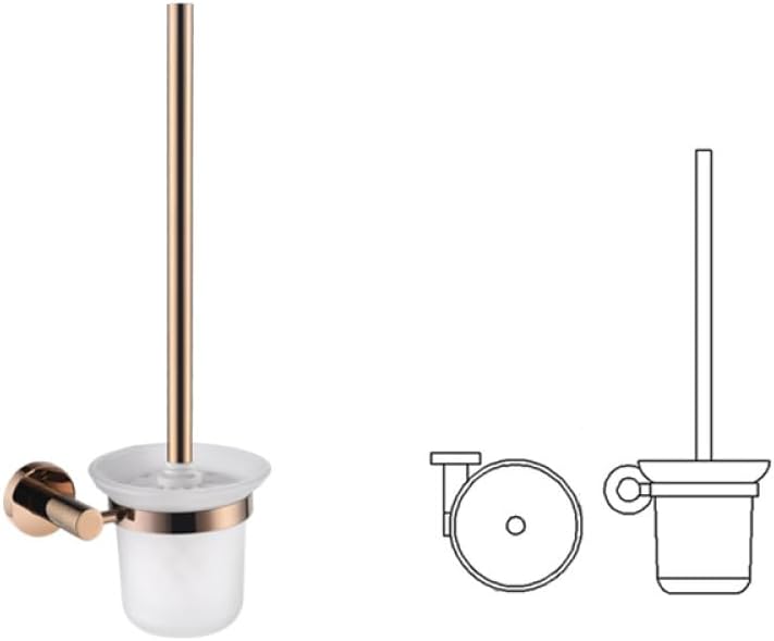 Rose Gold Bathroom Accessories 304 Stainless Steel Towel Rack Toilet Roll Paper Tissue Holder Double Cup Towel Bar Hooks,Toilet Brush Holder