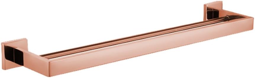 Shiny Polished Rose Gold Bathroom Hardware Accessories Towel Rack Toilet Paper Holder Towel Rail Bar Bathroom Robe Hook,60cm Double Bars