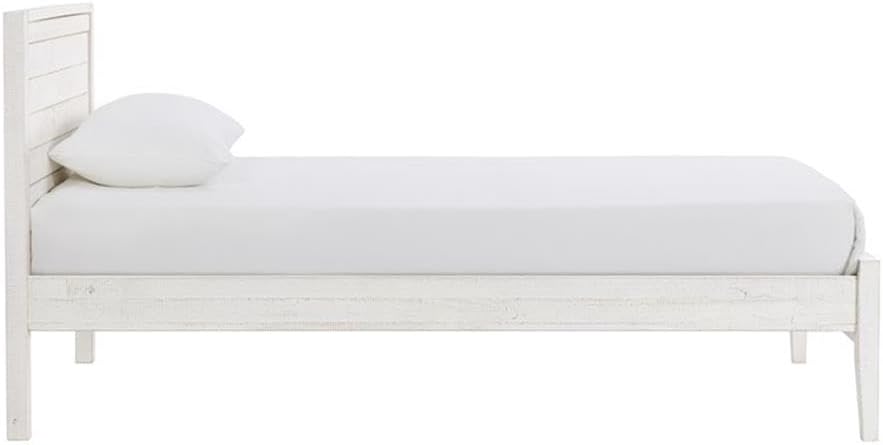 Alaterre Furniture Windsor 3-Piece Kids Bedroom Set - Twin Panel Bed with Rustic White Finish, Includes 2 Nightstands with Metal Drawer Glides, Perfect for Children's Room or Guest Room
