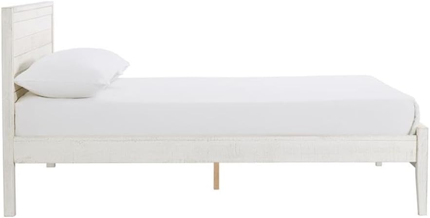 Windsor 3-Piece Kids Bedroom Set - Full Panel Bed, 2 Nightstands, Rustic White Finish, Metal Drawer Glides, 57 in. W x 79 in. D x 39 in. H Bed, 22 in. W x 17 in. D x 25 in. H Nightstands