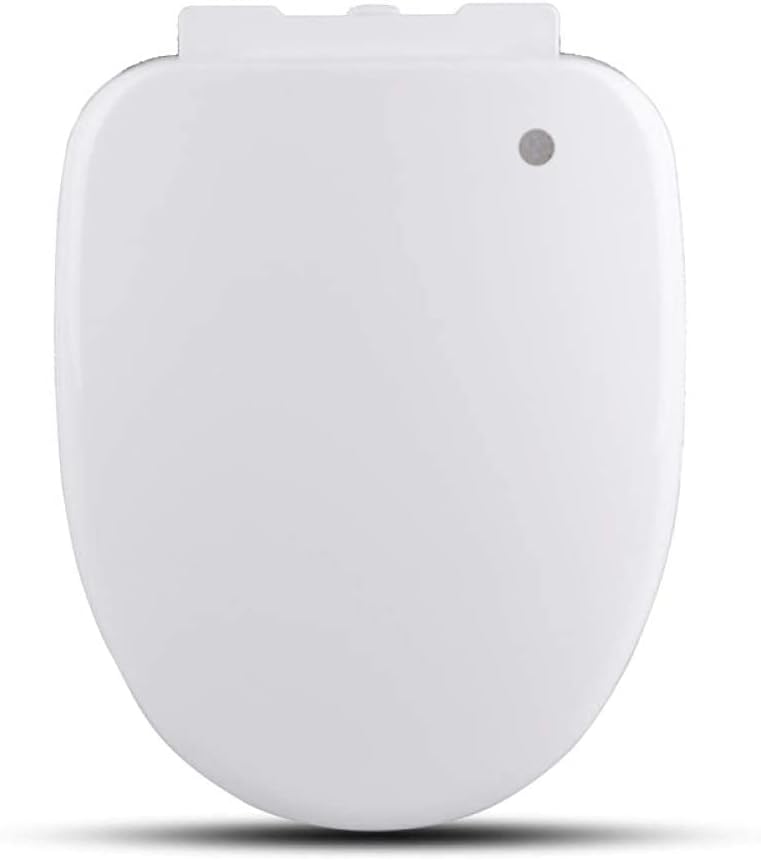 Toilet Lid- Faucet Round Front Slow Close White Seat with Non Slip Bumpers