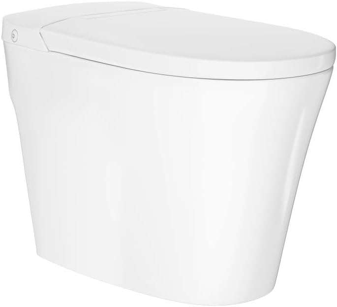 Swiss Madison Hugo H Power Flush Tankless Toilet 7' Back Outlet 1 GPF Non-Electric Toilet with Integrated Tank in Glossy White