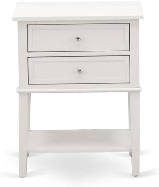 East West Furniture FN08Q-1VL0C 2-Piece Fannin Queen Bedroom Set with 1 Queen Bedframe and a Small End Table - Reliable and Sturdy Manufacturing - Mist Beige Linen Fabric