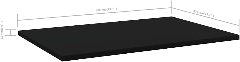Black Floating Shelves Set of 8 Engineered Wood 23.6x15.7x0.6in Matte Bookshelf Boards DIY Wall Decor Storage for Living Room Bedroom Office