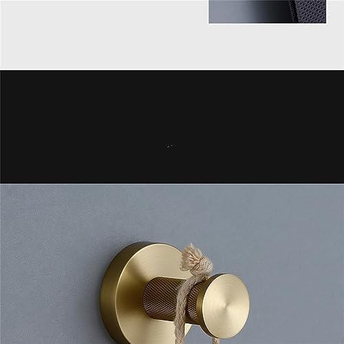 Brushed Gold Bathroom Accessories Set - Knurled Brass Towel Bar, Ring, Robe Hook, Paper Holder, Toilet Brush & Shelf for Modern Home Decor