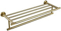 Brushed Gold Bathroom Accessories Set - Knurled Brass Towel Bar, Ring, Robe Hook, Paper Holder, Toilet Brush & Shelf - Elegant Home Décor Essentials