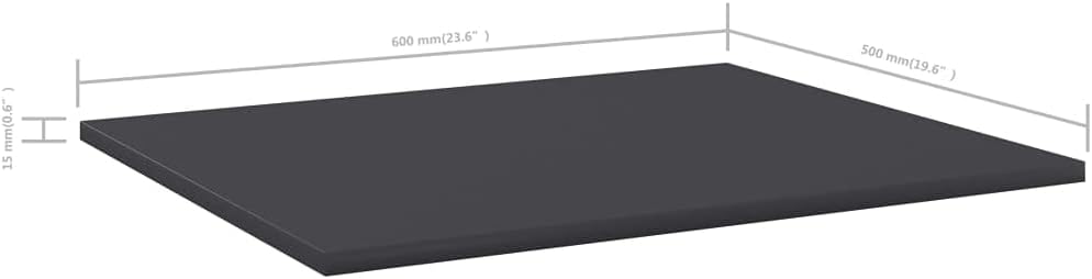 8-Pack Floating Shelves Gray 23.6x23.6x0.6 in Engineered Wood Matte Minimalist Wall Shelves for Living Room Bedroom Kitchen