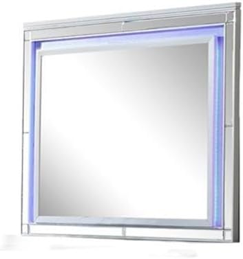 Sterling Full 4 PC LED Bedroom Set Made with Wood in Silver Color