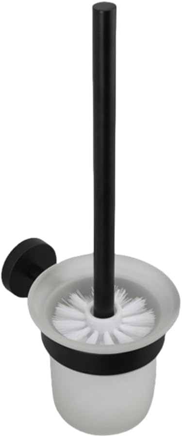 Toilet Brush Holder Wall Mount Wc Cleaning Brush Stainless Steel Bathroom Accessories Black Nickel Rose Gold Toilet Accessories(Matte Black)