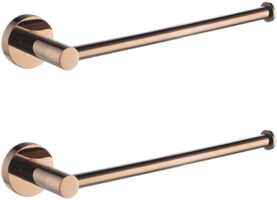 Rose Gold Bathroom Accessories 304 Stainless Steel Towel Rack Toilet Roll Paper Tissue Holder Double Cup Towel Bar Hooks,2 PCS Towel Rings A