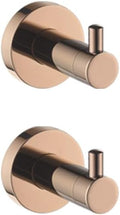 Rose Gold Bathroom Accessories 304 Stainless Steel Towel Rack Toilet Roll Paper Tissue Holder Double Cup Towel Bar Hooks,2 PCS Single Hooks