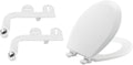 Bio Bidet by Bemis SlimEdge 2-Pack of Freshwater Attachments, White, Non-Electric & BEMIS 500EC 390 Toilet Seat with Easy Clean & Change Hinges, 1 Pack Round, Cotton White