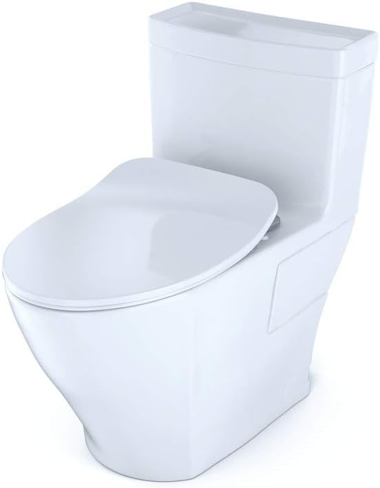 TOTO® Legato® One-Piece Elongated 1.28 GPF Toilet with CEFIONTECT® and SoftClose® Seat, WASHLET®+ Ready, Cotton White - MS624234CEFG#01