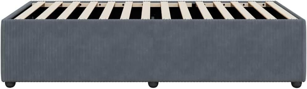 Dark Gray Velvet Twin XL Bed Frame with Plywood and Engineered Wood Construction, 100% Polyester Upholstery for Modern Bedroom Decor, Breathable Material and Easy Assembly