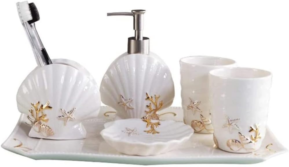 Bathroom Accessories Sets Bathroom Accessory Sets Complete Bathroom Set Vanity Countertop Accessory Set，Lotion Dispenser Soap Dispenser Set (Color : B)
