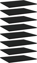 8-Pack Floating Shelves for Wall, 23.6x23.6x0.6 in Black Engineered Wood Matte Wall Shelf Set, Space-Saving Bookshelf for Living Room Bedroom Dorm Decor