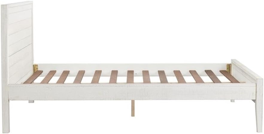 Windsor 3-Piece Kids Bedroom Set - Full Panel Bed, 2 Nightstands, Rustic White Finish, Metal Drawer Glides, 57 in. W x 79 in. D x 39 in. H Bed, 22 in. W x 17 in. D x 25 in. H Nightstands