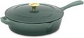 Cuisinart Chef's Classic Enameled Cast Iron Dutch Oven with Lid, Porcelain Enameled Interior, Oven Safe, Induction Compatible, 12-Inch, Chicken Fryer, Green Gradient