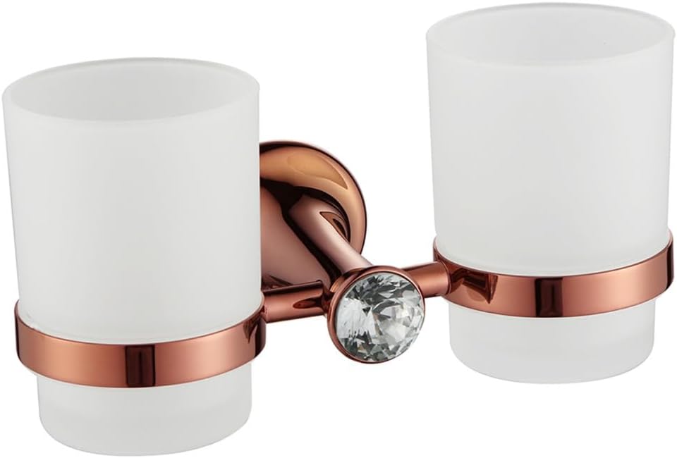 Coat Hook Bathroom Hooks Rose Gold Bathroom Accessories Brass Wall Mounted Toilet Brush Paper Towel Holder Rack Glass Shelf Bath Hardware Set.,Robe Hook(Color:Double Glasses)