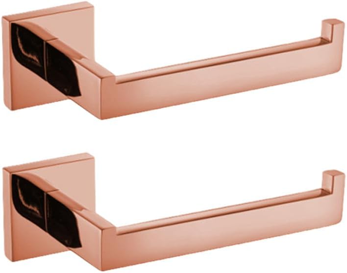 Shiny Polished Rose Gold Bathroom Hardware Accessories Towel Rack Toilet Paper Holder Towel Rail Bar Bathroom Robe Hook,2 Paper Holder