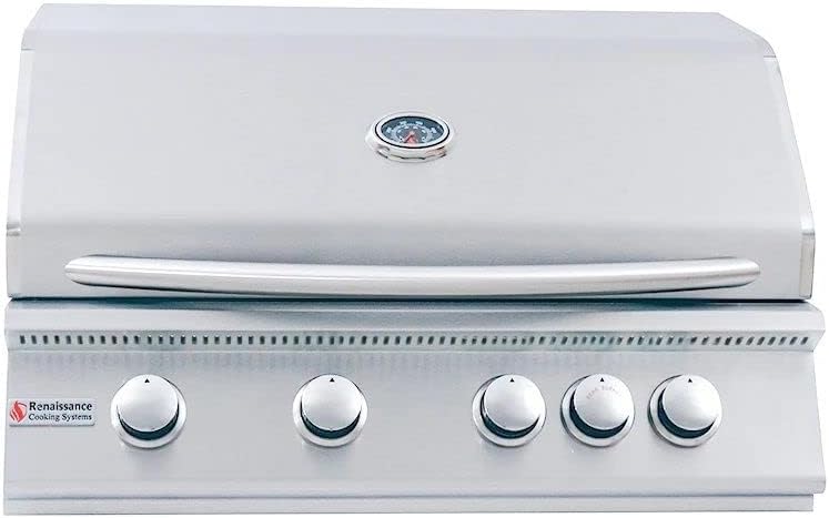 RCS Premier Series Stainless Steel 32 Built-in Grill with Rear Burner -Propane