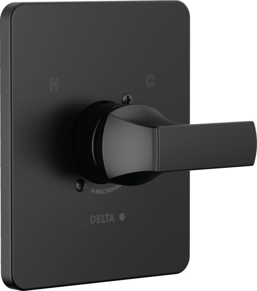 Delta Velum 14 Series Single-Function Valve Trim Kit, Matte Black Handle Set for Shower Faucet System, Matte Black T14037-BL (Valve Not Included)