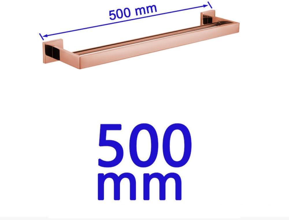 Shiny Polished Rose Gold Bathroom Hardware Accessories Towel Rack Toilet Paper Holder Towel Rail Bar Bathroom Robe Hook,50cm Double Bars