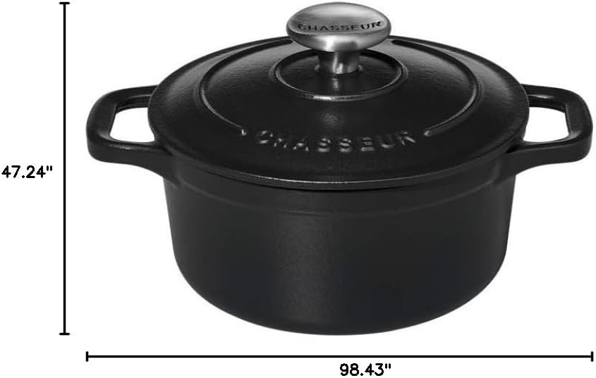 Chasseur Round Casserole, Matt Black, 16 cm, 1.3 Litre