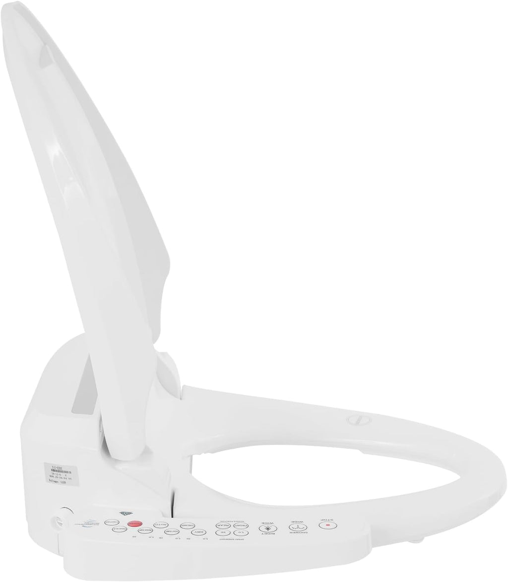 Bidet Toilet Seat, Elongated Heated Bidet Toilet Seat with Self-Cleaning Nozzle, Multiple Wash Modes, Deodorizer, Adjustable Self-Cleaning Nozzles, LED Light, Soft Close Lid (White)