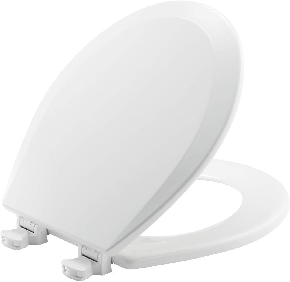 Bio Bidet by Bemis SlimEdge 2-Pack of Freshwater Attachments, White, Non-Electric & BEMIS 500EC 390 Toilet Seat with Easy Clean & Change Hinges, 1 Pack Round, Cotton White