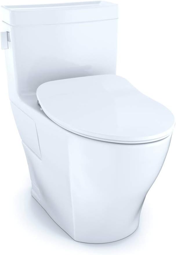 TOTO® Legato® One-Piece Elongated 1.28 GPF Toilet with CEFIONTECT® and SoftClose® Seat, WASHLET®+ Ready, Cotton White - MS624234CEFG#01