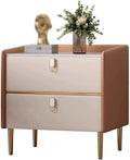 GUERNSEY Home Nightstand Modern Minimalist Small Solid Wood Bedside Table Slate Leather Complete Bedroom Bedside Storage Cabinet Bed Side Nightstand