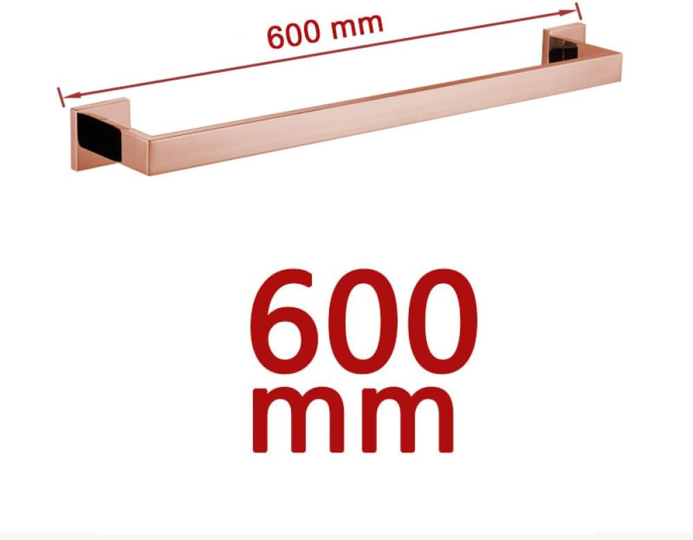 Shiny Polished Rose Gold Bathroom Hardware Accessories Towel Rack Toilet Paper Holder Towel Rail Bar Bathroom Robe Hook,60cm Single bar