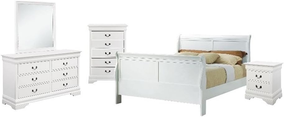 Coaster Louis Philippe Queen Bed 5-Piece Set, White