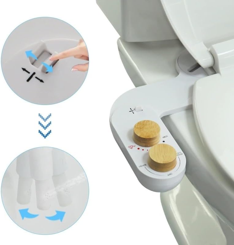 Manual Non-electric Bidet With Knob Hot Cold Water Nozzle Adult Buttocks Washing Bidet