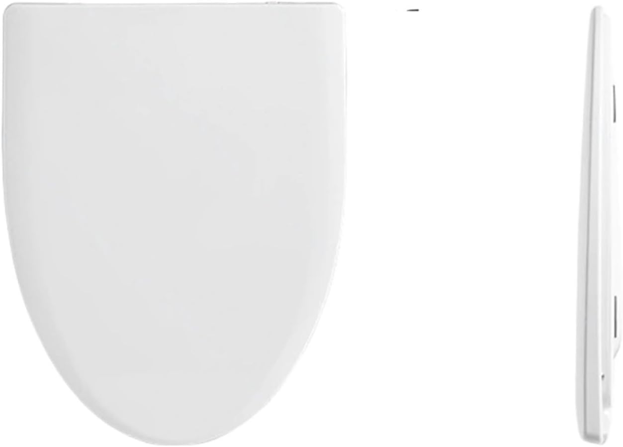 Heated Toilet Seat Warm Smart Bidet Lid With Night Light Adjustable Temperature Silent Close Elongated Cover For Bathroom(V-Shaped)