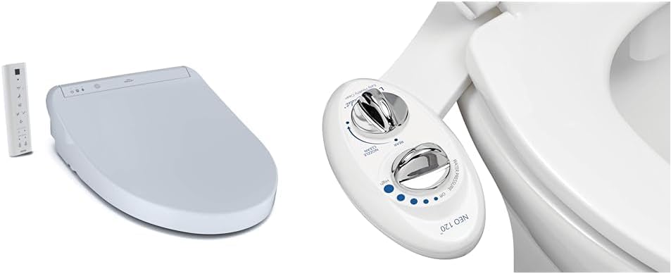 TOTO SW3036R#01 WASHLET K300 Electronic Bidet Toilet Seat & LUXE Bidet NEO 120 - Self-Cleaning Nozzle
