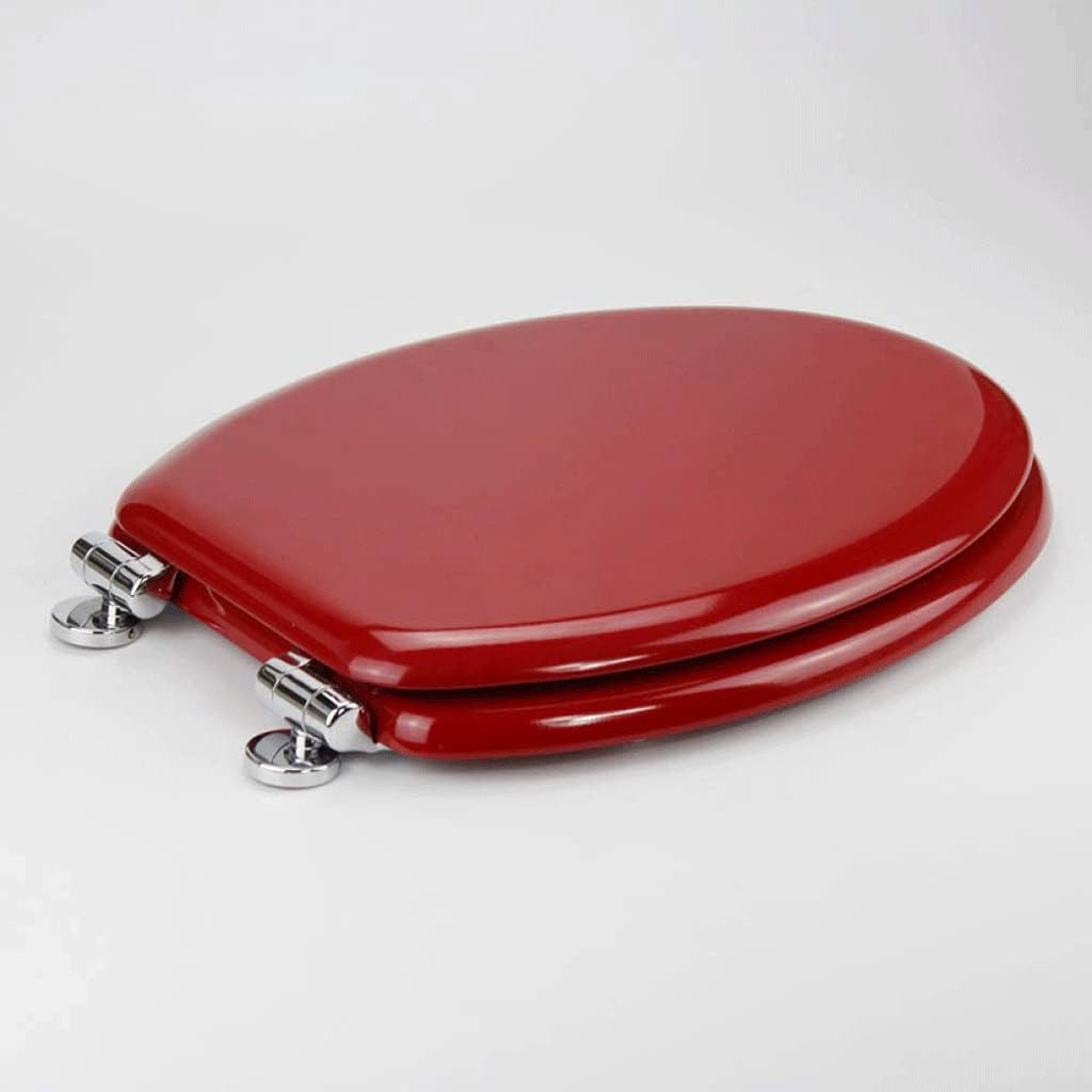 Toilet Lid - Seat will Slow Close and Never Come Loose, Round, Enameled Wood