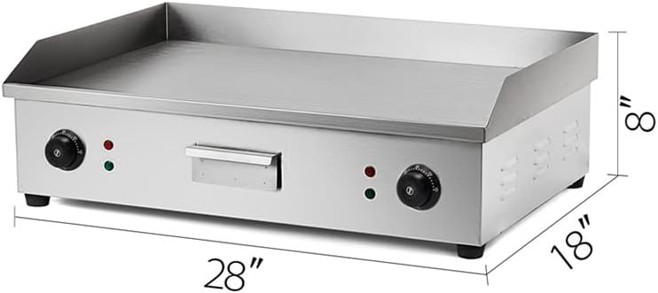 28' Electric Tabletop Flat Top Teppanyaki Grill, 4400W Stainless Steel Countertop Griddle for BBQ Teppanyaki Cooking, Adjustable Temperature from 50°c to 300°c