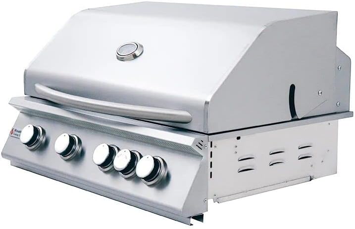RCS Premier Series Stainless Steel 32 Built-in Grill with Rear Burner -Propane