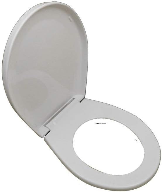 Toilet Seat will Slow Close and Never Loosen, ROUND, Enameled Wood, White