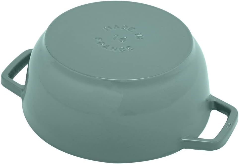 Staub Wa-NABE Z1025-327 Wanabe Eucalyptus S 6.3 inches (16 cm) Both Handed Cast Iron Pot, Rice Cooking, Induction Compatible, Japanese Authentic Product with Serial Number