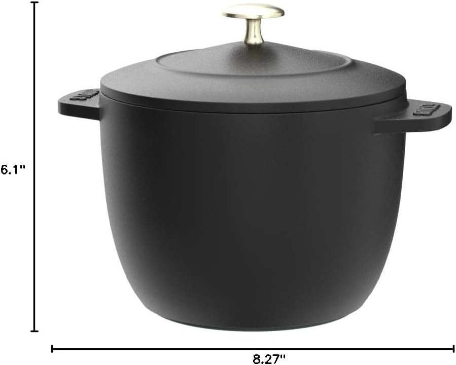 Staub Cast Iron Petite French Oven, Dutch Oven, 1.5-quart, serves 2, Made in France, Matte Black