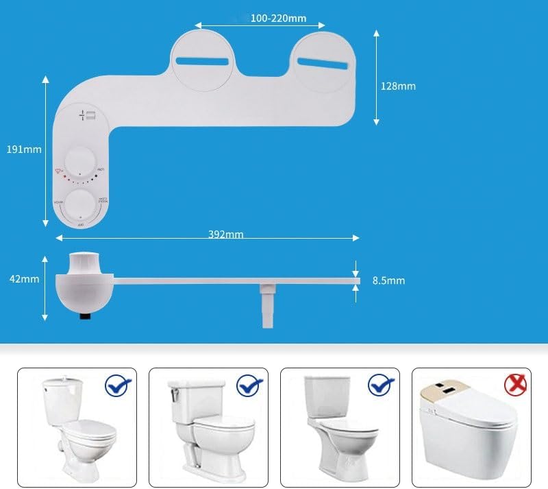 Manual Non-electric Bidet With Knob Hot Cold Water Nozzle Adult Buttocks Washing Bidet
