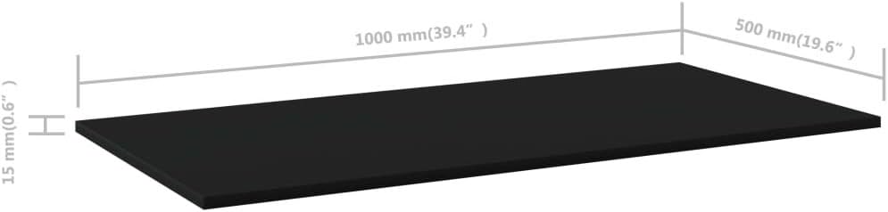 4-Piece Floating Shelves Black 39.4in Square Wall Shelves Engineered Wood Matte Set for Living Room Bedroom Bathroom Decor Storage Display