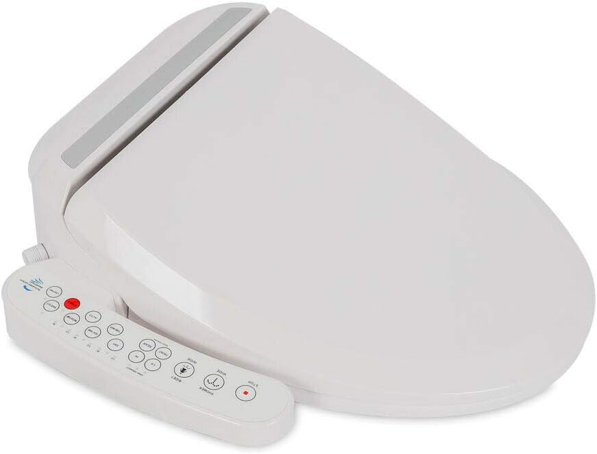 Electric Automatic Bidet Toilet Seat,Luxury Intelligent Bidet Warm Toilet Seat Without Remote Control Deodorization Elongated Heated Seat w/Double Nozzles for Elongated Toilets 1300W 110V US Stock