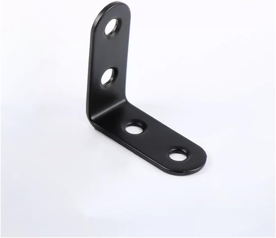 10Pcs 90 Degree Black Angle Bracket Stainless Steel Iron Durable Furniture Hardware Connector for DIY Woodworking(101X101)
