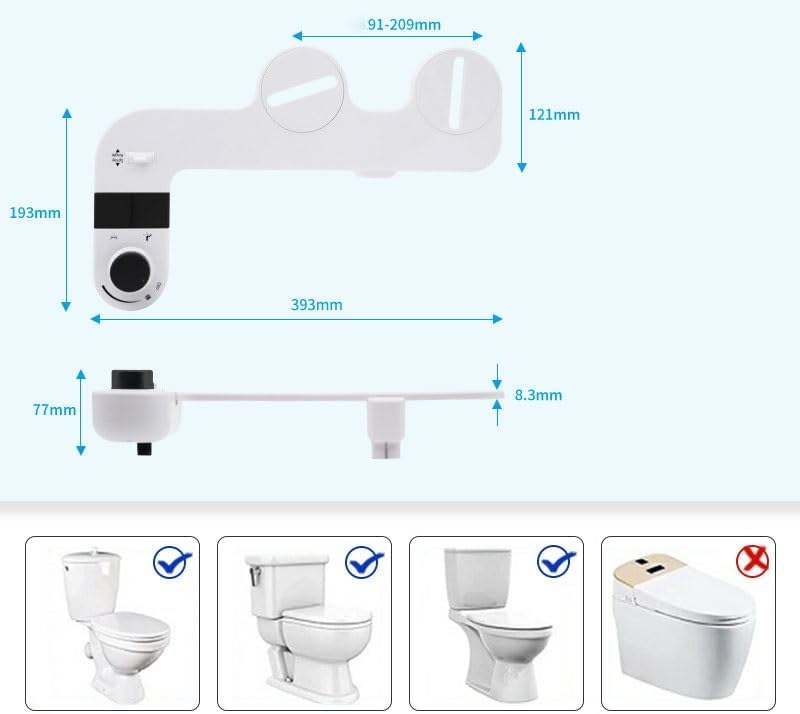 Non-electric Bidet Push-button Cold Water Self-cleaning Nozzle Adjustable Angle for Buttocks Washing